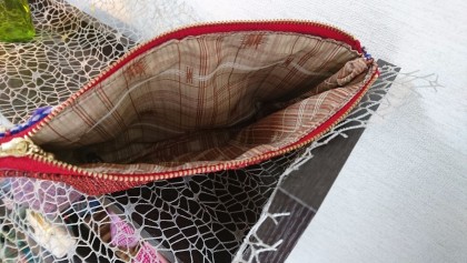 売り切れました❗素敵なさをり織りと帯のコラボポーチ