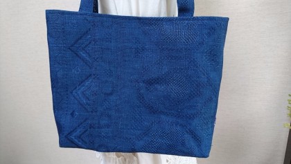 売り切れました❗さをり織りと帯のコラボバッグ