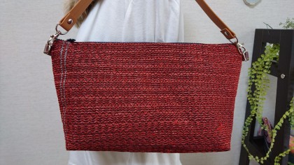 売り切れました❗素敵なさをり織りと帯のコラボバッグ